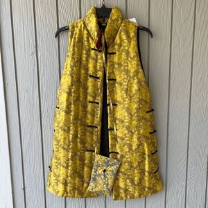 DH Silk Quilted Cheongsam-Style Silk Vest w/ Bag – Pankou Closures – NWT M